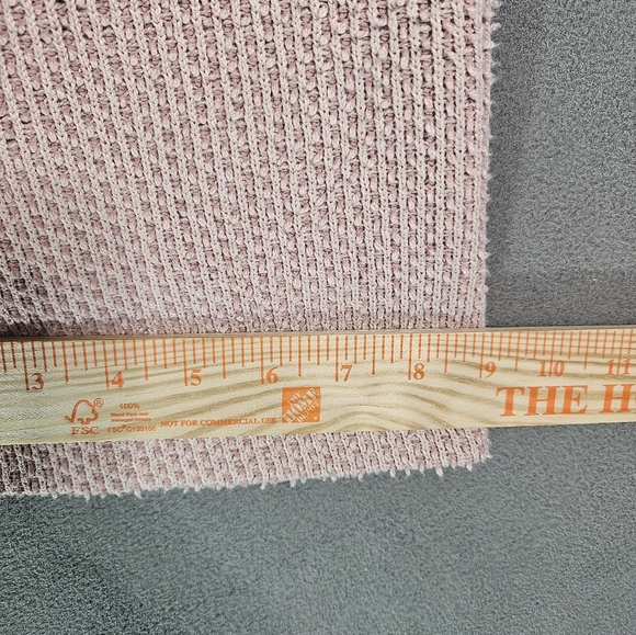 Pol Womens Medium Sweatshirt Boho Cowl Hoodie Pink Waffle Knit Ovetsized Bling - Picture 7 of 12